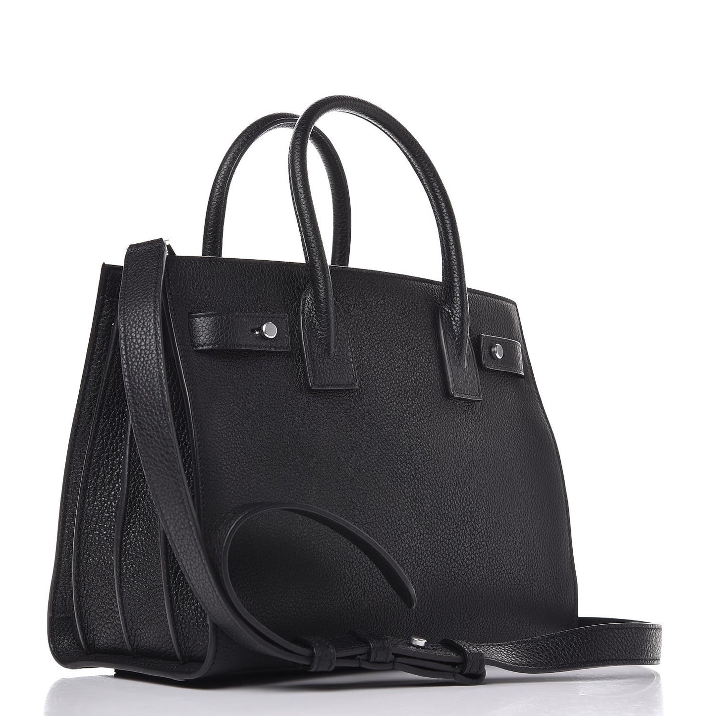 Grained Calfskin Baby Sac De Jour Souple Black