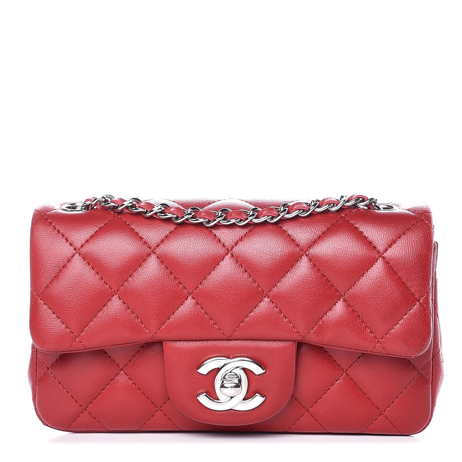 Chanel Lambskin Quilted Extra Mini Flap Red 1 of 9
