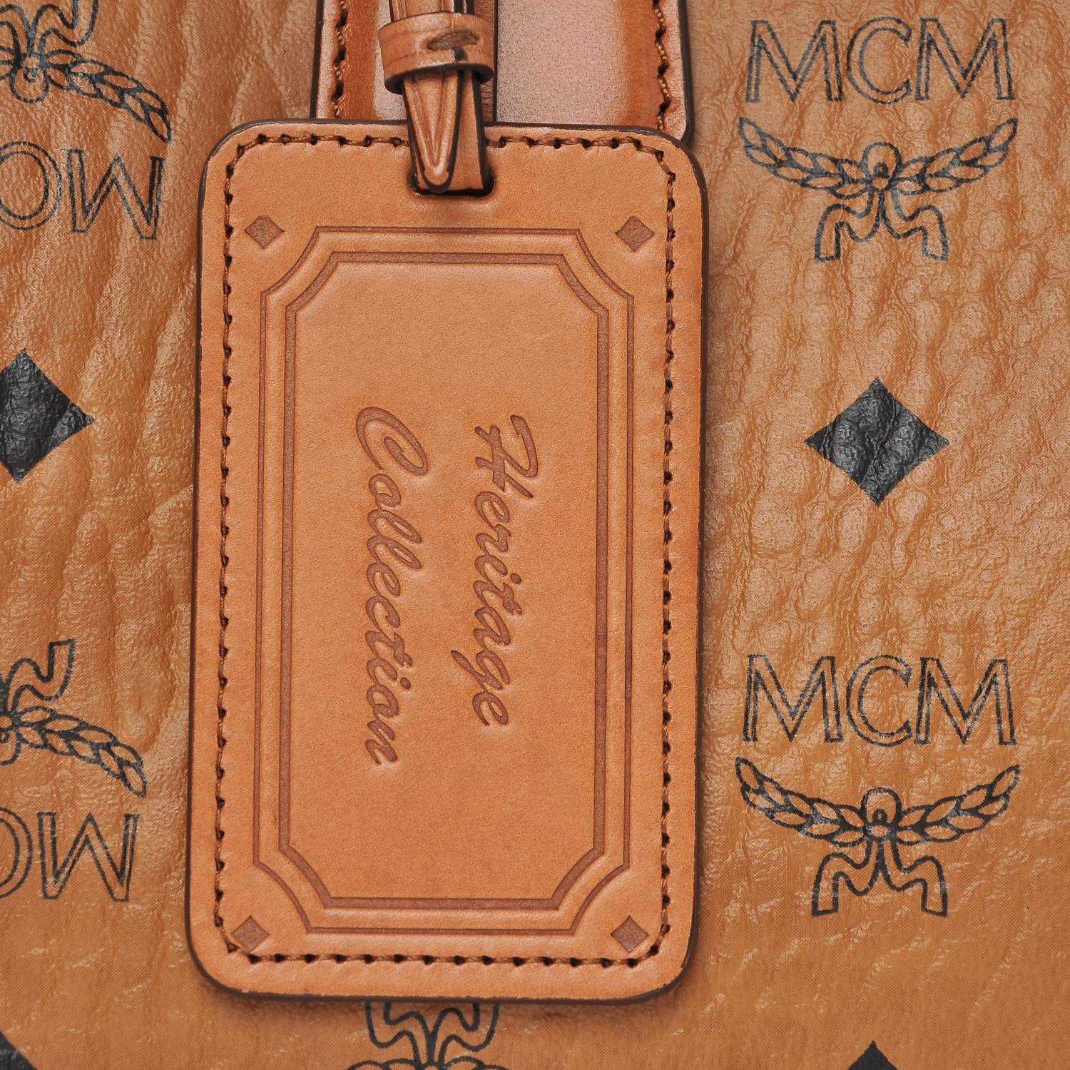 MCM Visetos Essential Boston Bag Cognac 17 of 17