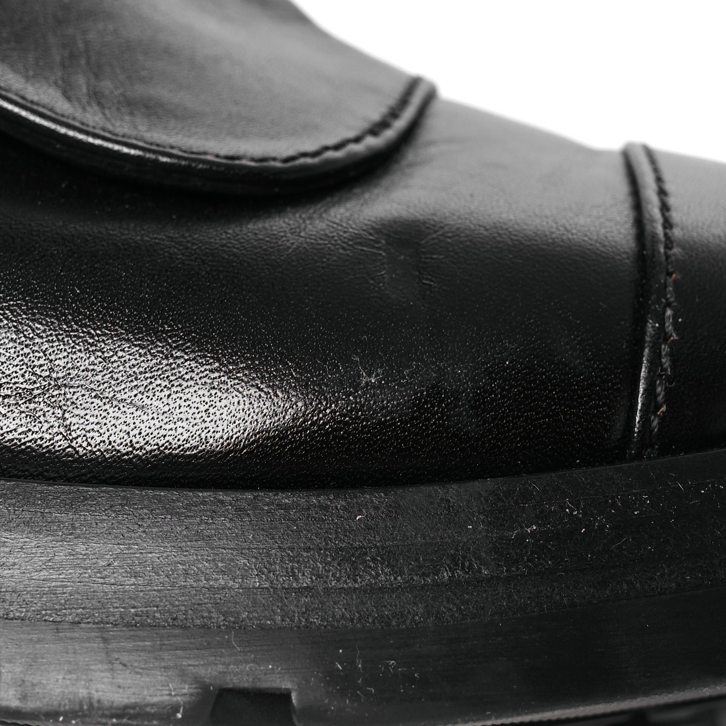 Calfskin Knit CC Short Boots 40 Black