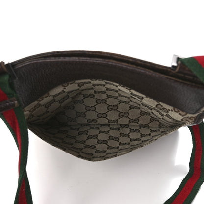 Gucci GG Monogram Web Messenger Crossbody Bag Dark Brown 6 of 16