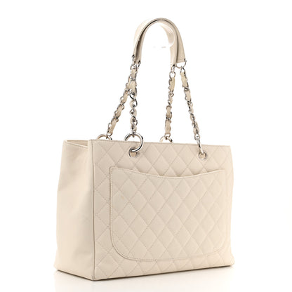 Chanel Caviar Quilted Grand Shopping Tote GST White 3 of 16
