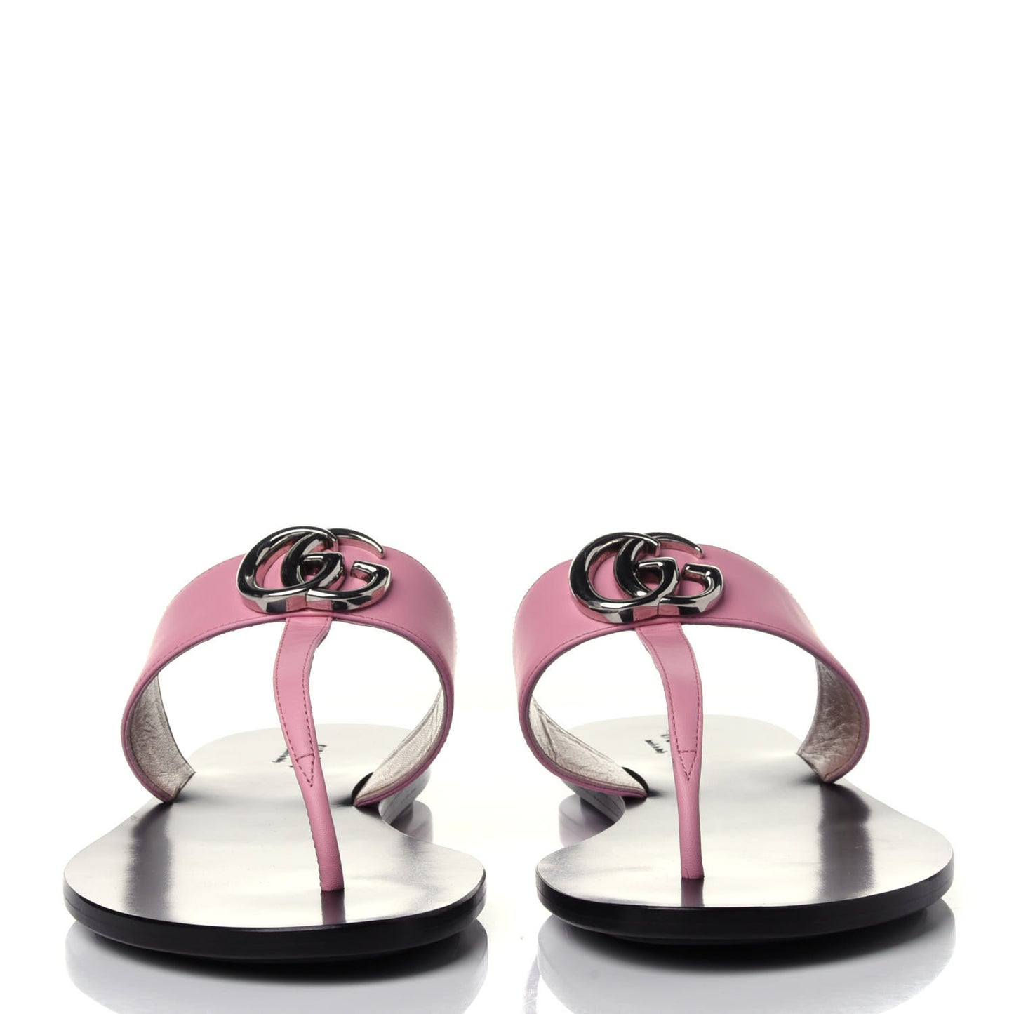 Calfskin GG Marmont Thong Sandals 38.5 Wild Rose