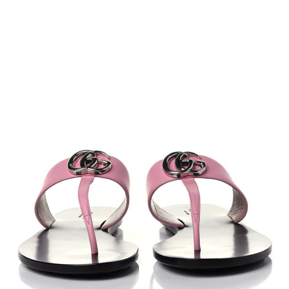 Gucci Calfskin GG Marmont Thong Sandals 38.5 Wild Rose 2 of 11