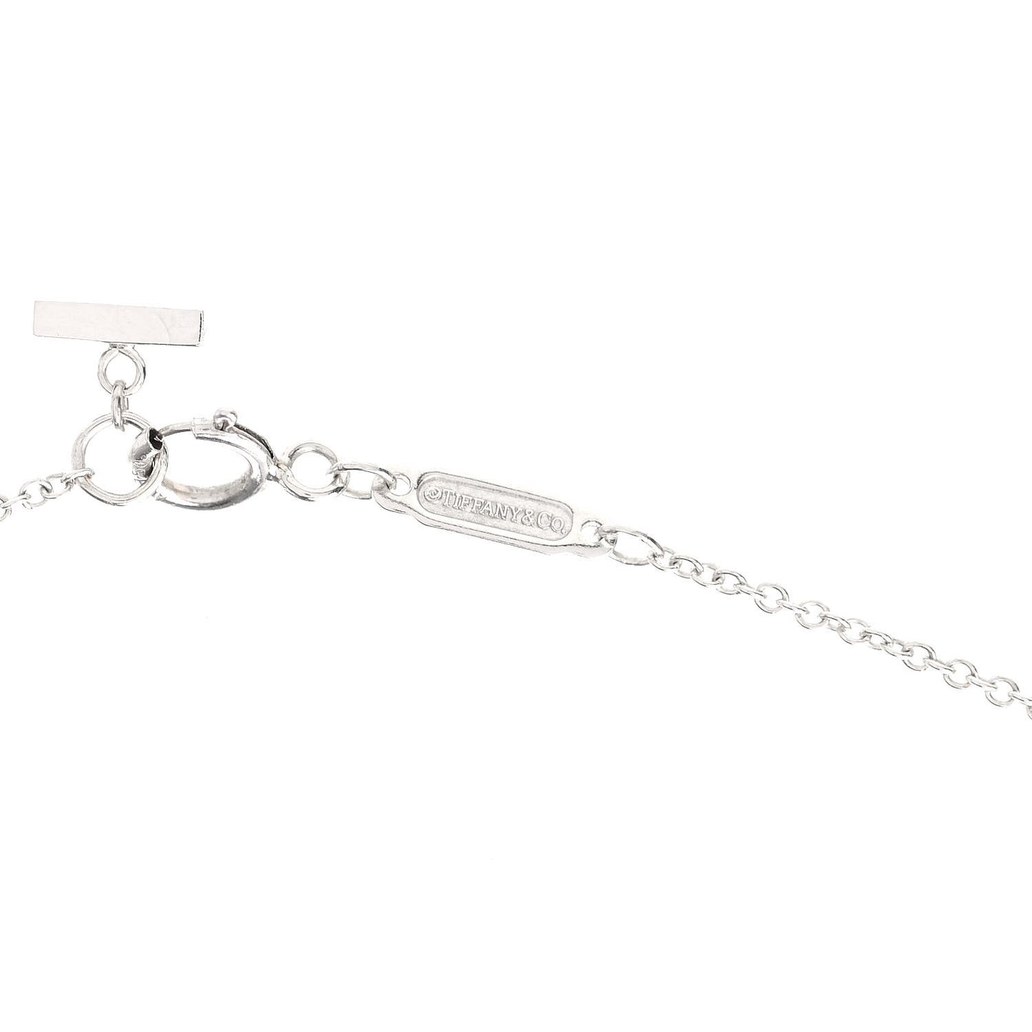 18K White Gold Small T Smile Pendant Necklace