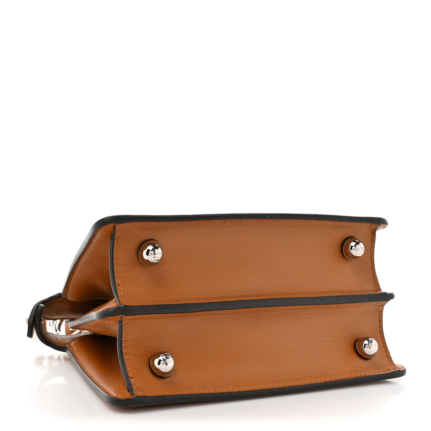 Shiny Nappa Flower Petite Peekaboo I SEE U Satchel Caramello