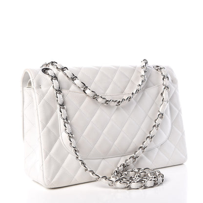 Chanel Caviar Quilted Jumbo Double Flap White 4 of 14