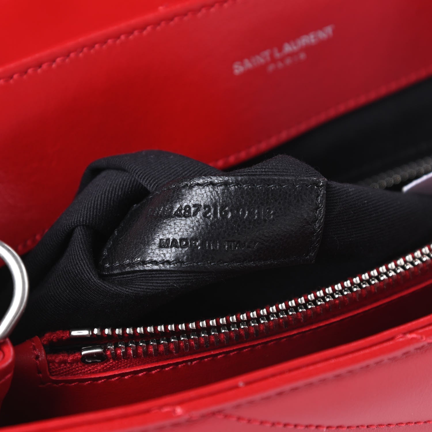 Saint Laurent Calfskin Y Quilted Monogram Medium Loulou Chain Satchel Red 8 of 15