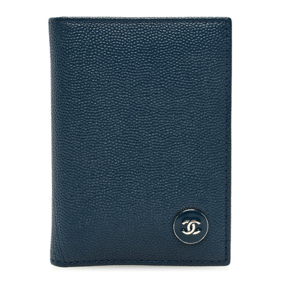 Chanel Caviar CC Card Holder Blue 1 of 8