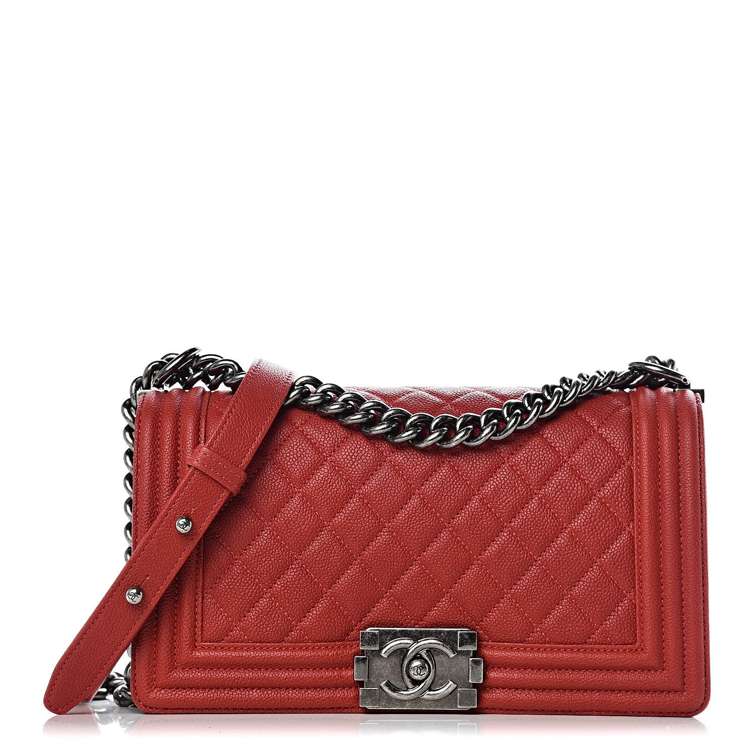 Chanel Caviar Quilted Medium Boy Flap Red 1 of 10
