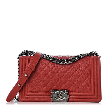 Chanel Caviar Quilted Medium Boy Flap Red 1 of 10