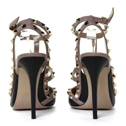 Valentino Garavani Nappa Rockstud Ankle Strap Pumps 40 Black Poudre 9 of 12