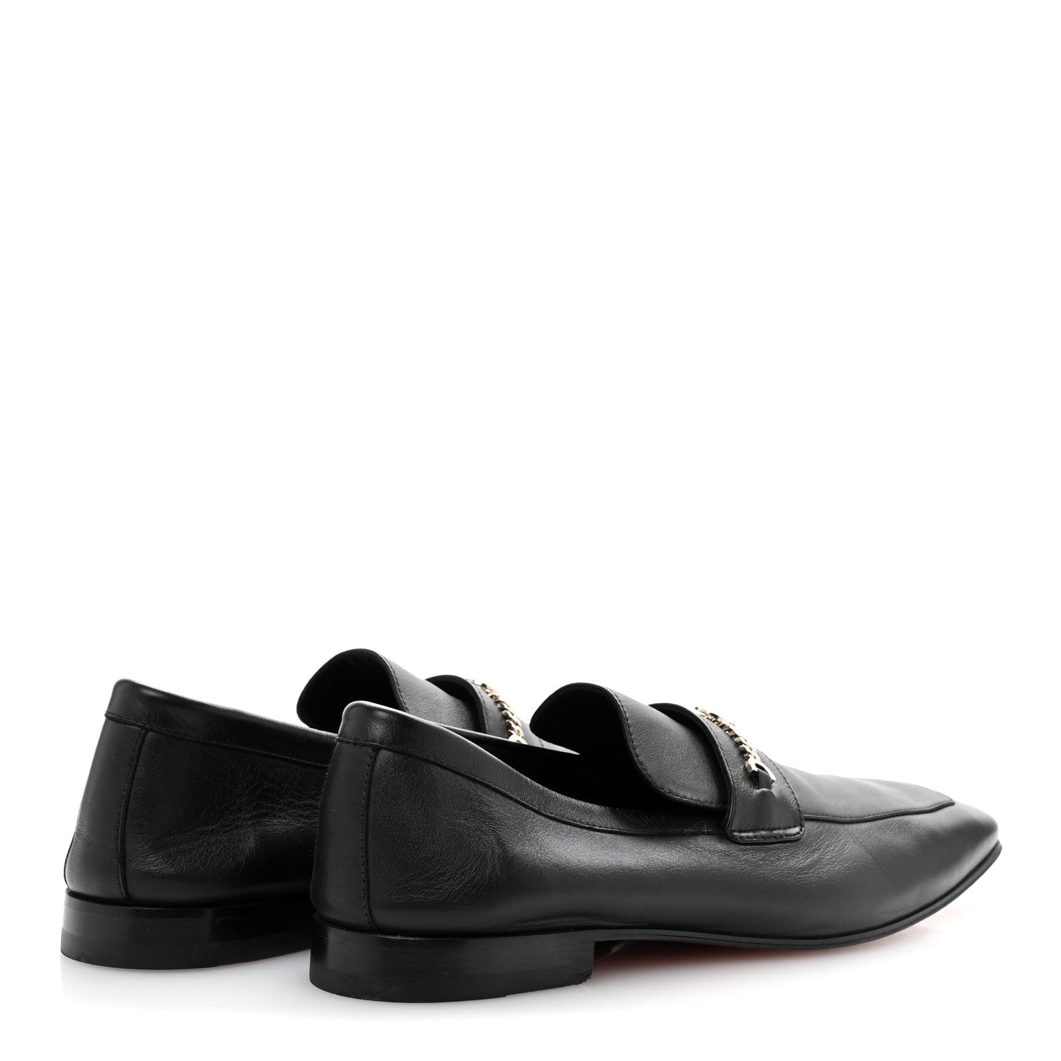 Christian Louboutin Calfskin Mens Monogram Apron Toe Flat Loafers 42 Black 5 of 11