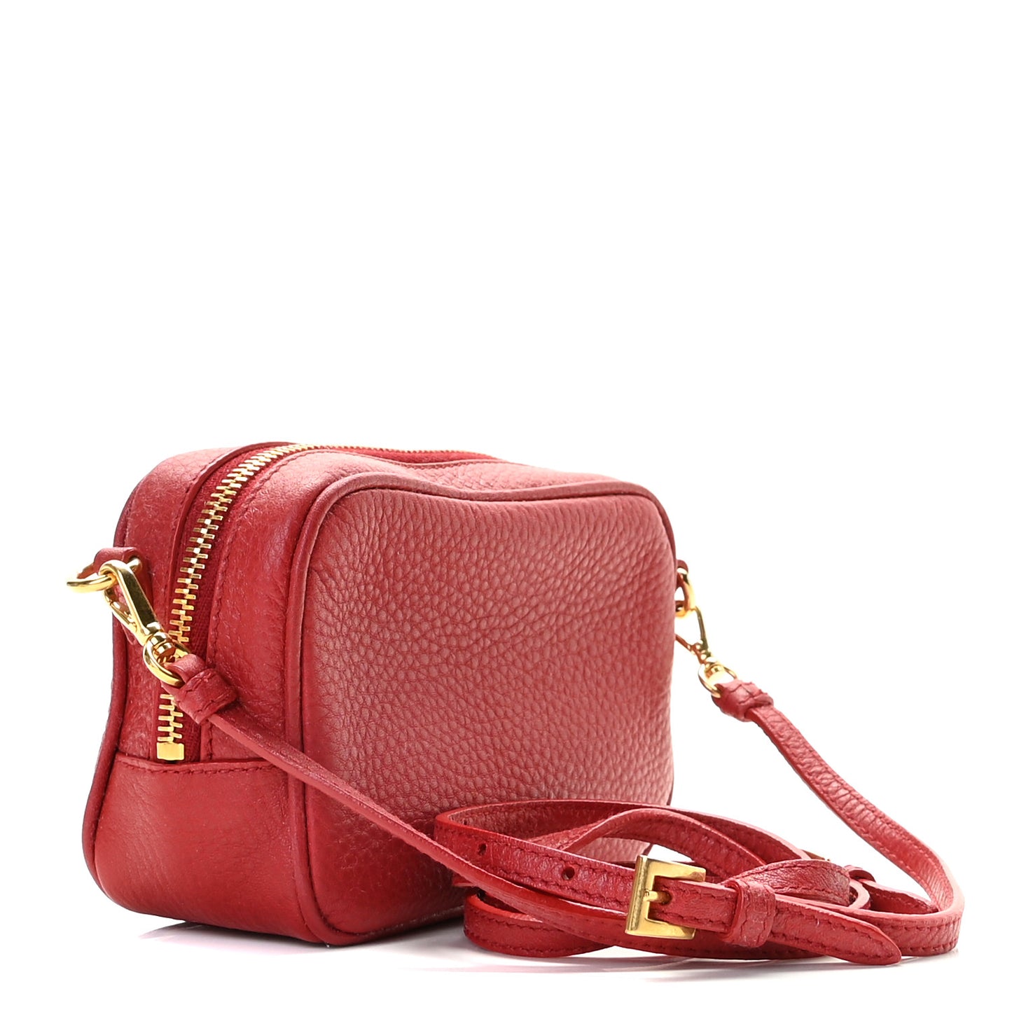 Vitello Daino Mini Camera Crossbody Rosso