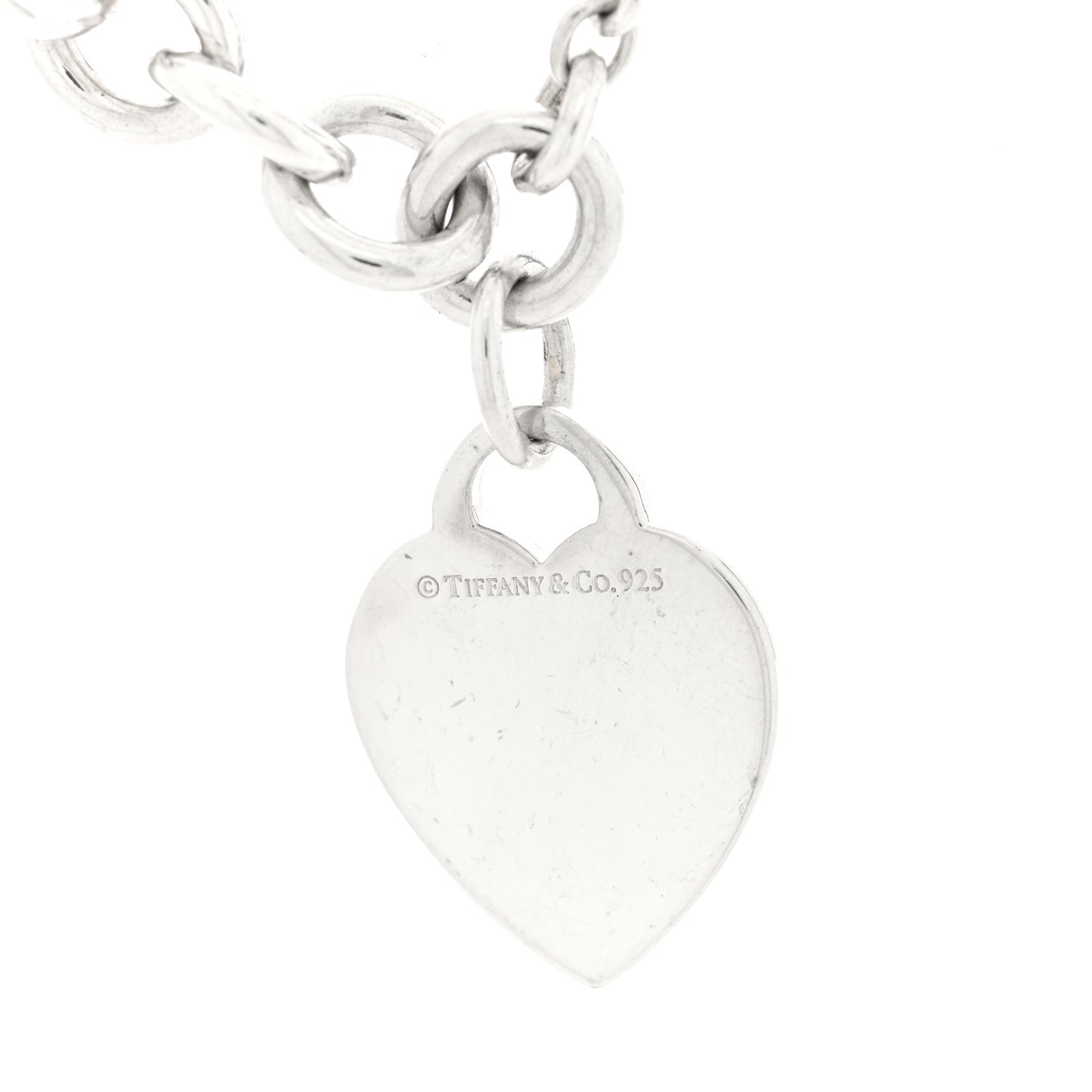 Sterling Silver Heart Tag Toggle Necklace