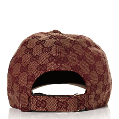 Gucci Monogram Textured Dollar Calfskin Zeno Baseball Hat M Camel Bordeaux 5 of 9