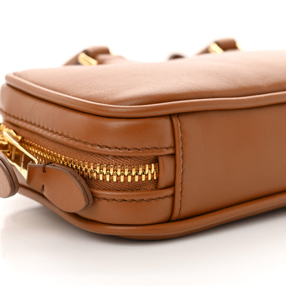 Miu Miu Calfskin Mini Arcadie Top Handle Bag Cognac 9 of 11