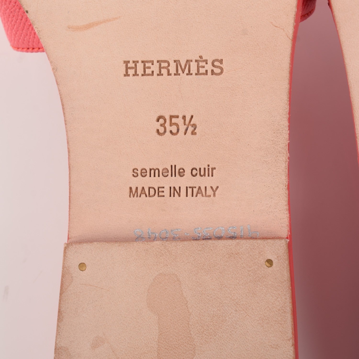 Hermes Epsom Oran Sandals 35.5 Rouge 6 of 7