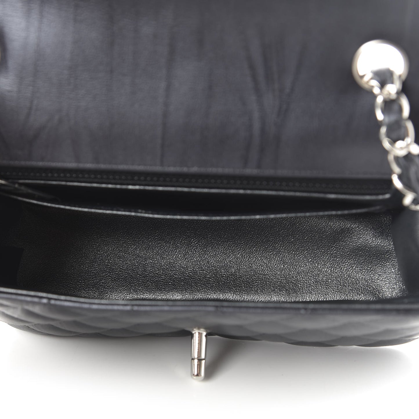 Calfskin Quilted Mini Rectangular Flap Black