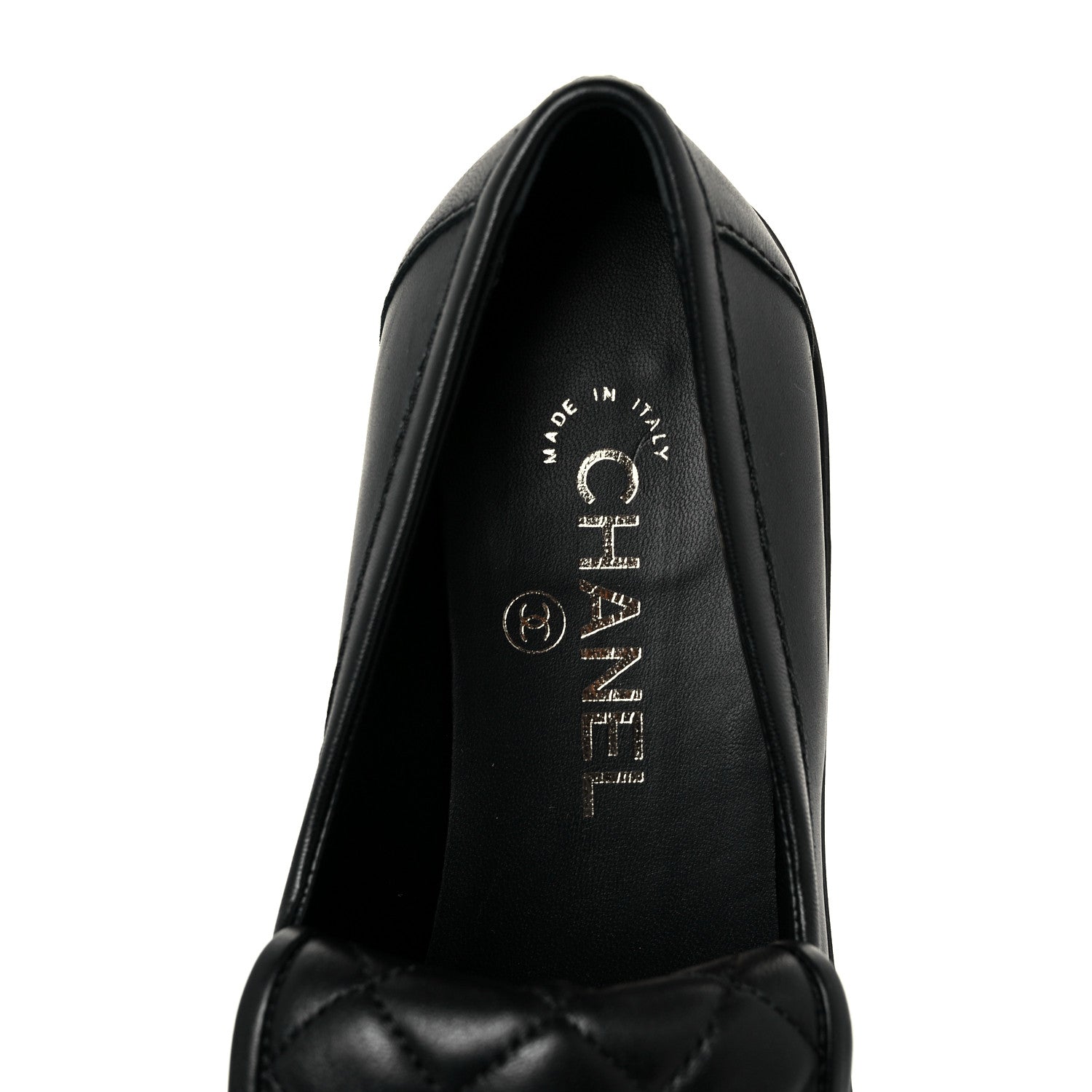 Chanel Lambskin Quilted CC Turnlock Loafers 37.5 Black 7 of 9