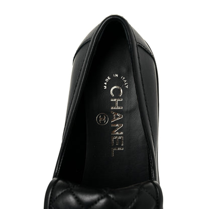 Chanel Lambskin Quilted CC Turnlock Loafers 37.5 Black 7 of 9