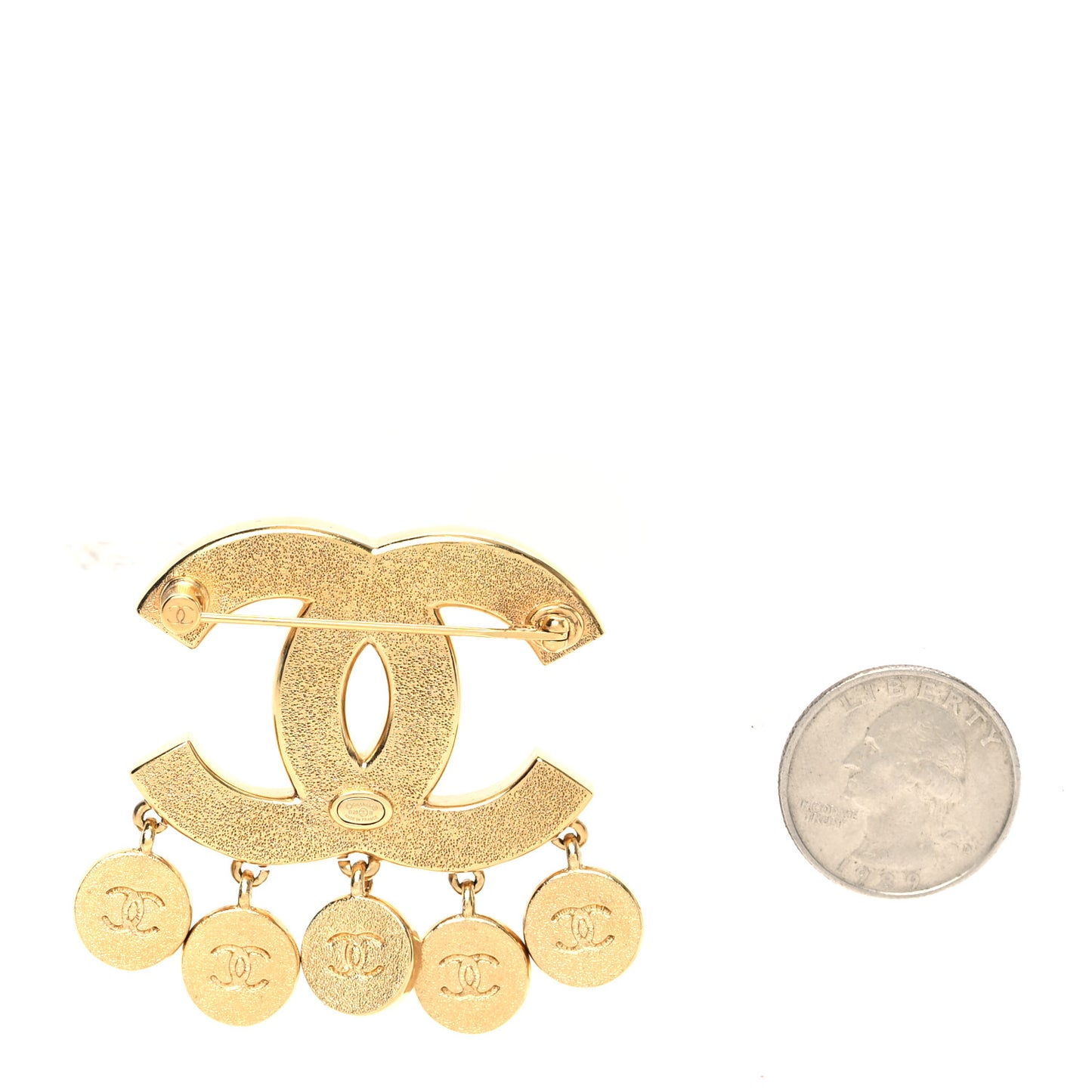 Metal Resin Enamel CC Charms Brooch Black Gold