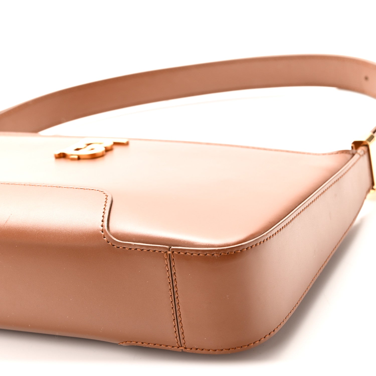 Burberry Smooth Calfskin TB Shoulder Bag Warm Tan 9 of 9