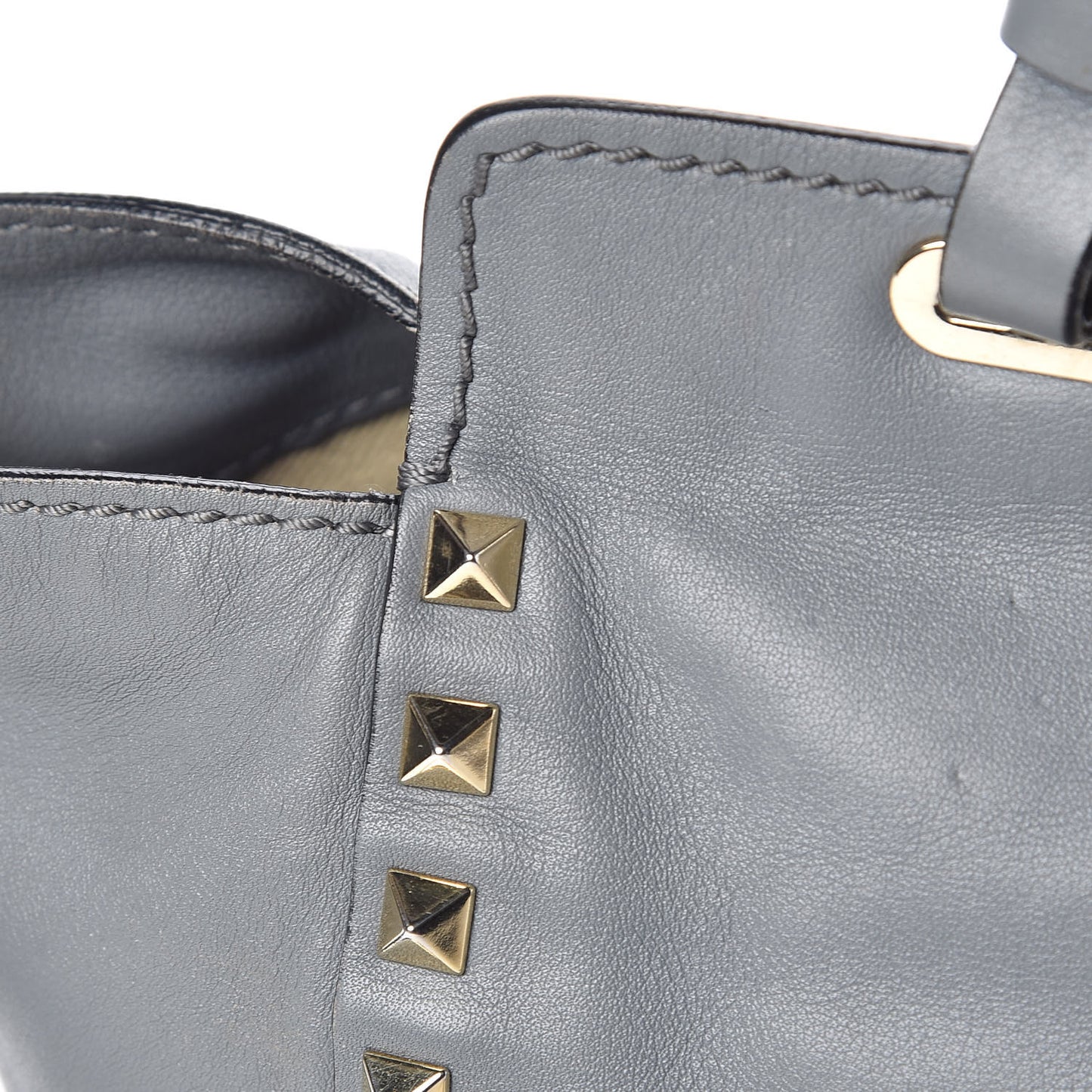 Vitello Small Rockstud Tote Grey