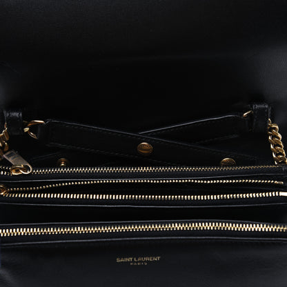 Saint Laurent Lambskin Diamond Quilted Monogram Angie Chain Bag Black 13 of 23