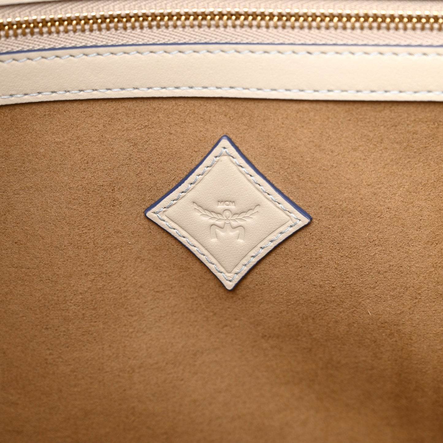 Calfskin Gradation Monogram Large Munchen Tote Blue