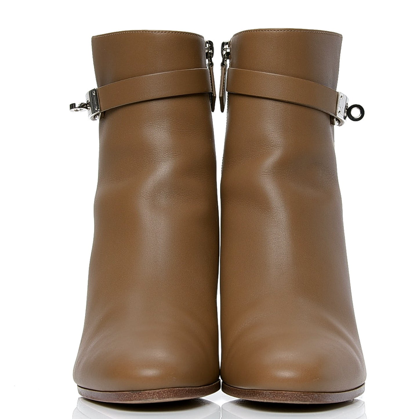 Calfskin Saint Germain Ankle Boots 40 Brun Fume