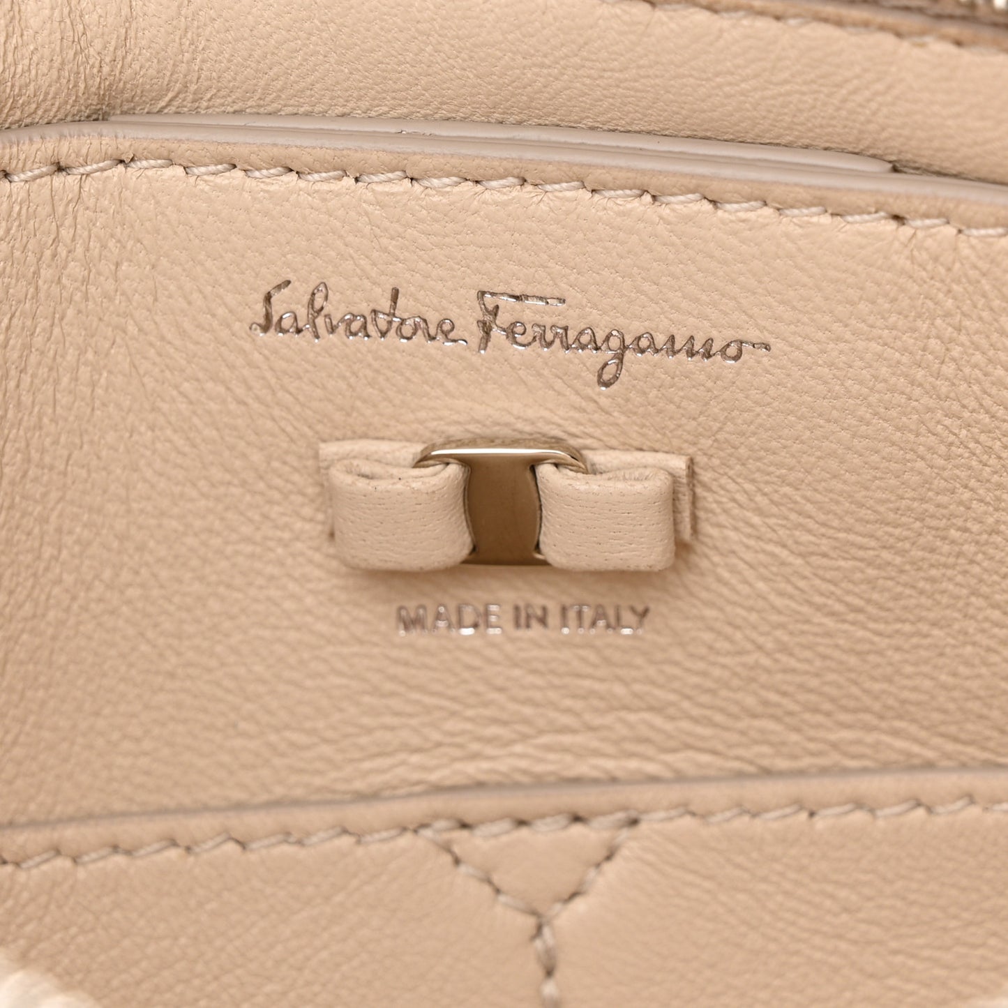 Calfskin Small Viva Bow Shoulder Bag Bone