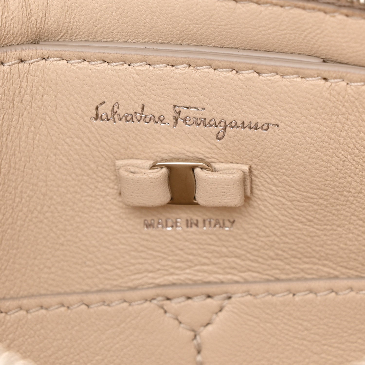 Salvatore Ferragamo Calfskin Small Viva Bow Shoulder Bag Bone 8 of 12
