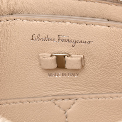 Salvatore Ferragamo Calfskin Small Viva Bow Shoulder Bag Bone 8 of 12