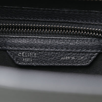 Celine Drummed Calfskin Micro Luggage Black 6 of 9