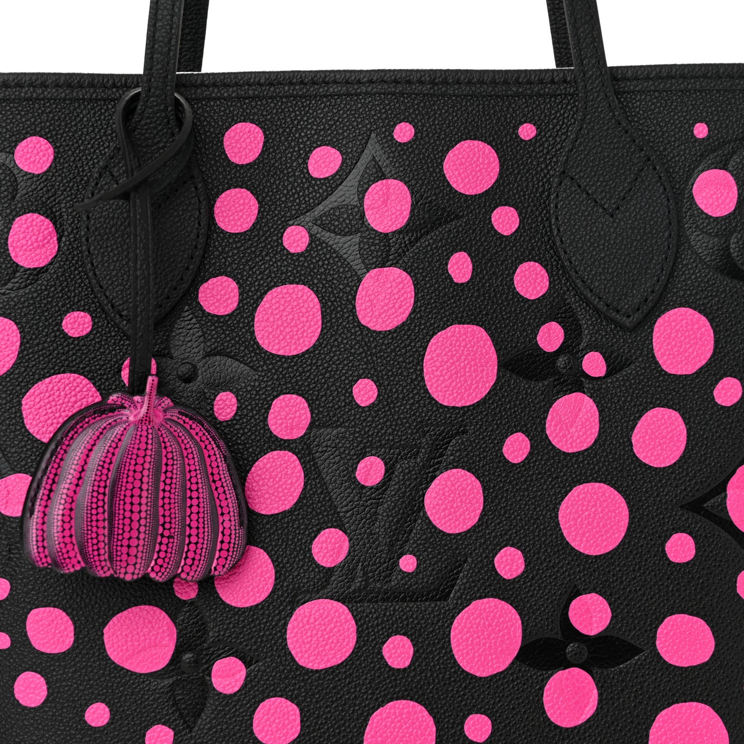 LV X YK Empreinte Infinity Dots Neverfull MM Black Fuchsia
