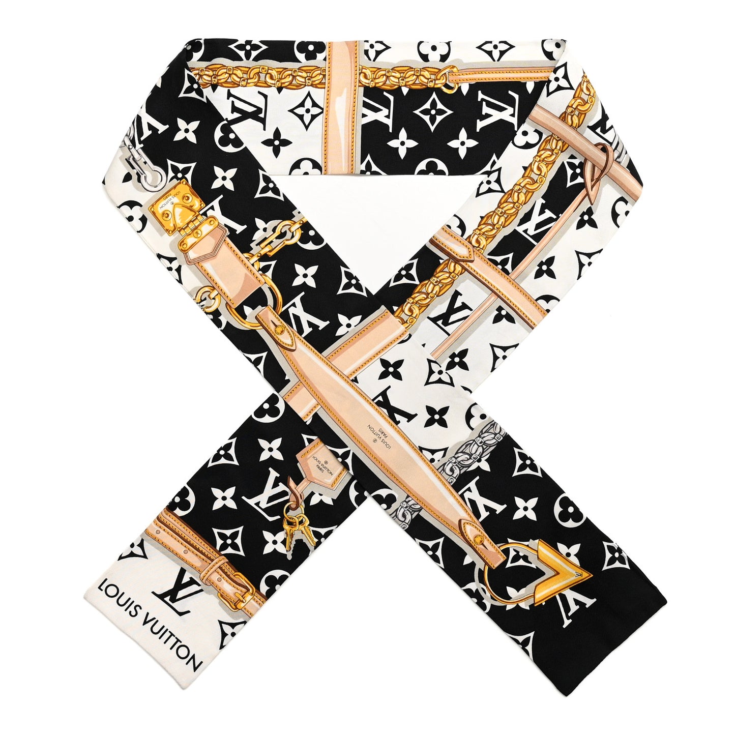 Silk Monogram Confidential Bandeau Black