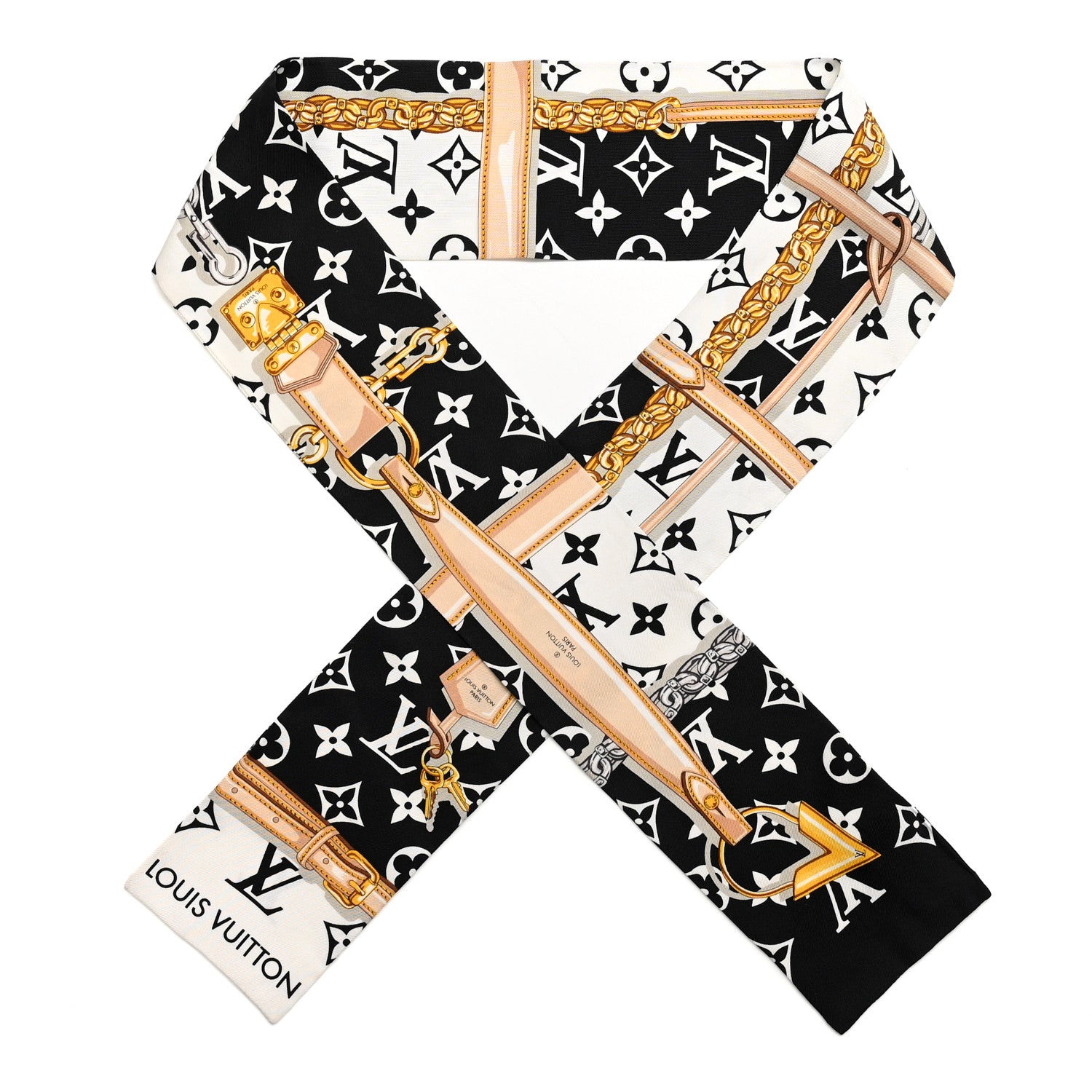 Louis Vuitton Silk Monogram Confidential Bandeau Black 1 of 3