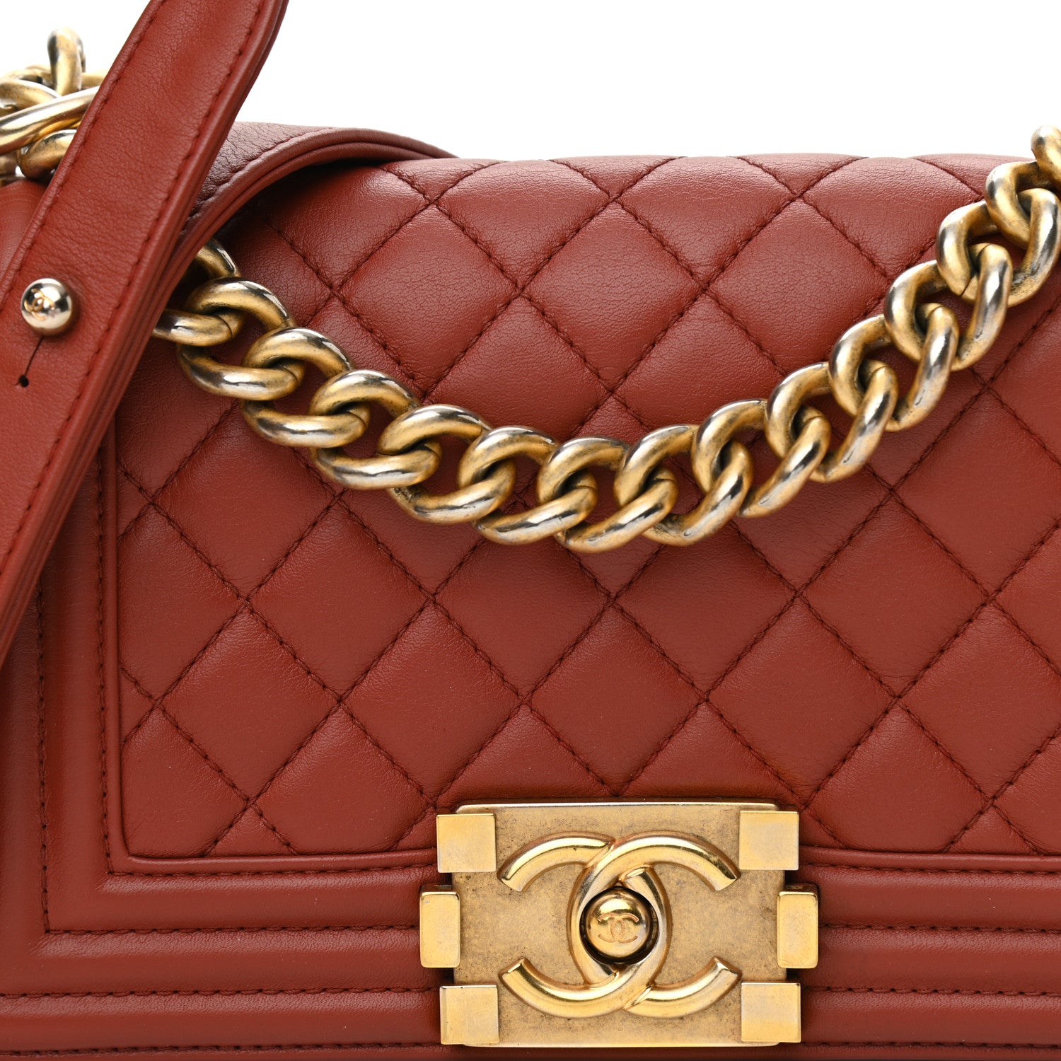 Chanel Lambskin Quilted Small Boy Flap Red 8 of 10