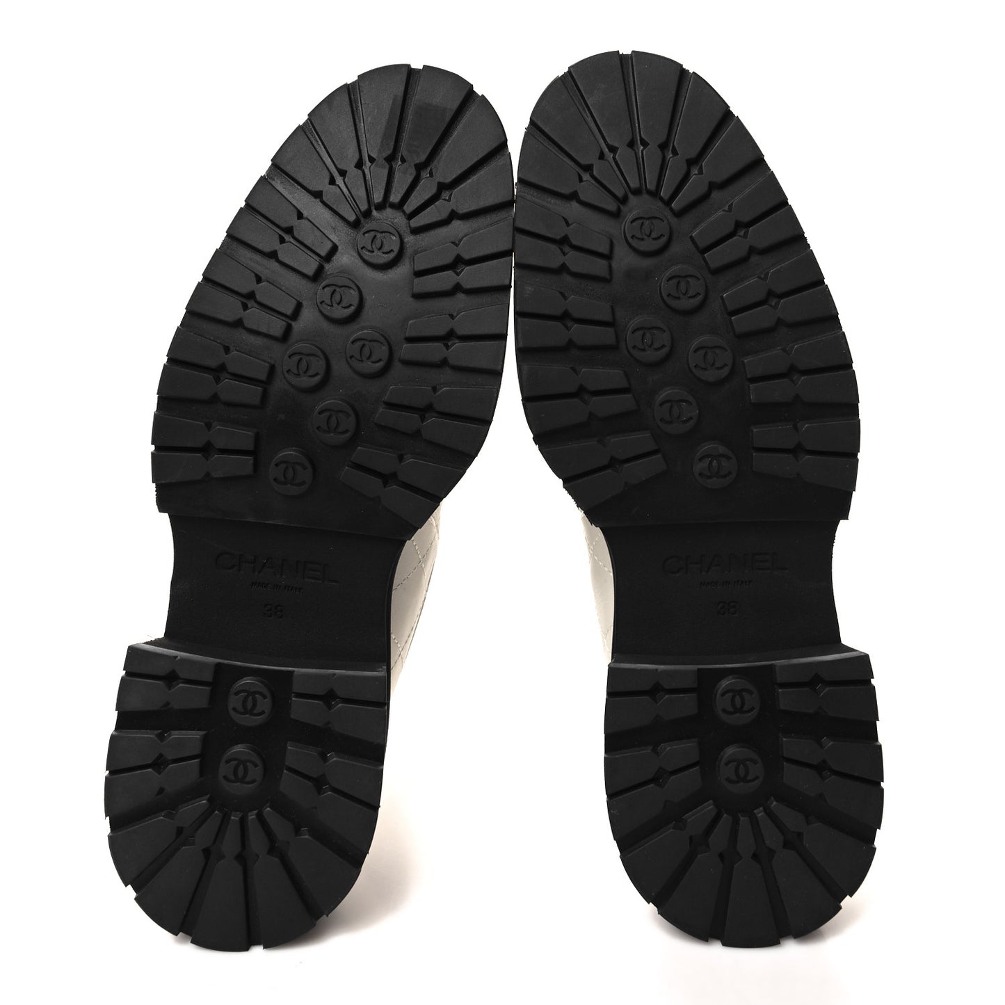 Calfskin Patent Cap Toe Quilted Short Boots 38 White Black