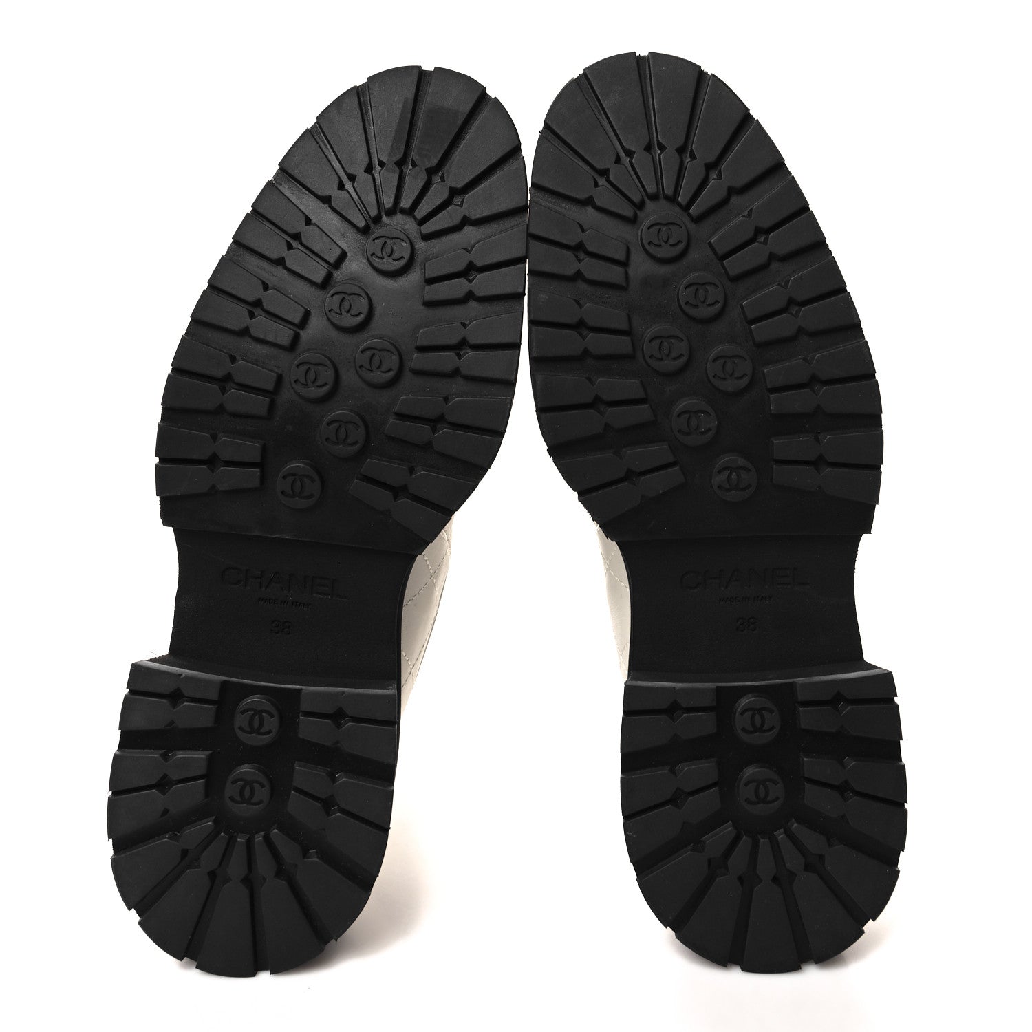 Chanel Calfskin Patent Cap Toe Quilted Short Boots 38 White Black 5 of 9