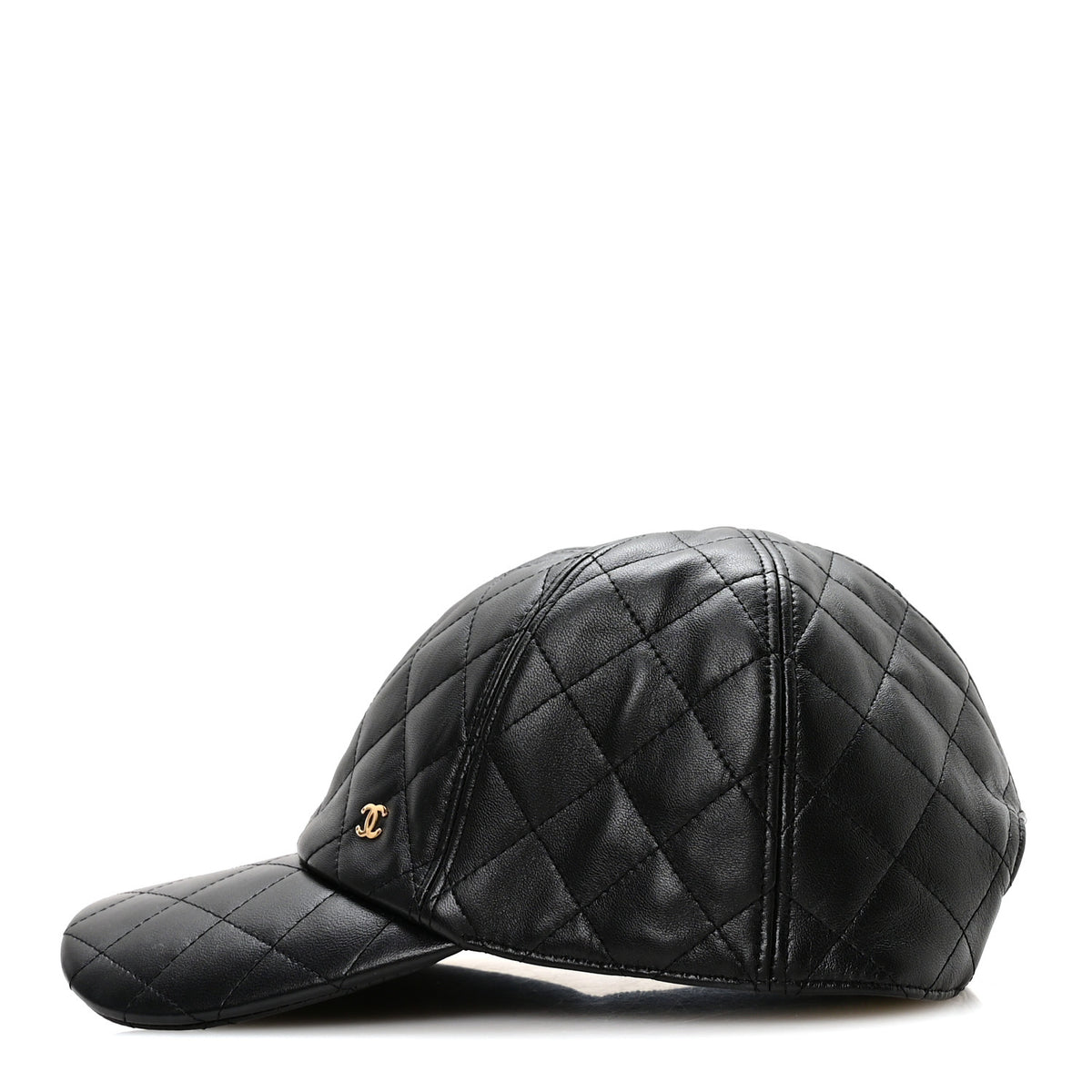 Lambskin Quilted CC Cap Hat Black