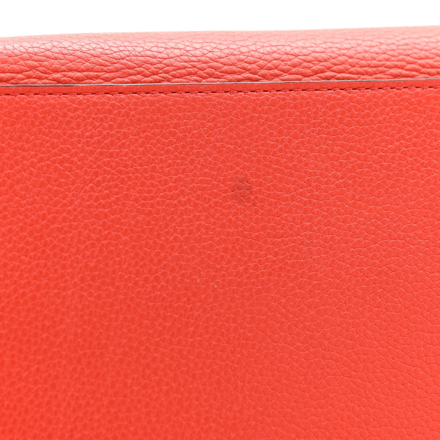 Drummed Calfskin Suede Medium Trapeze Coquelicot