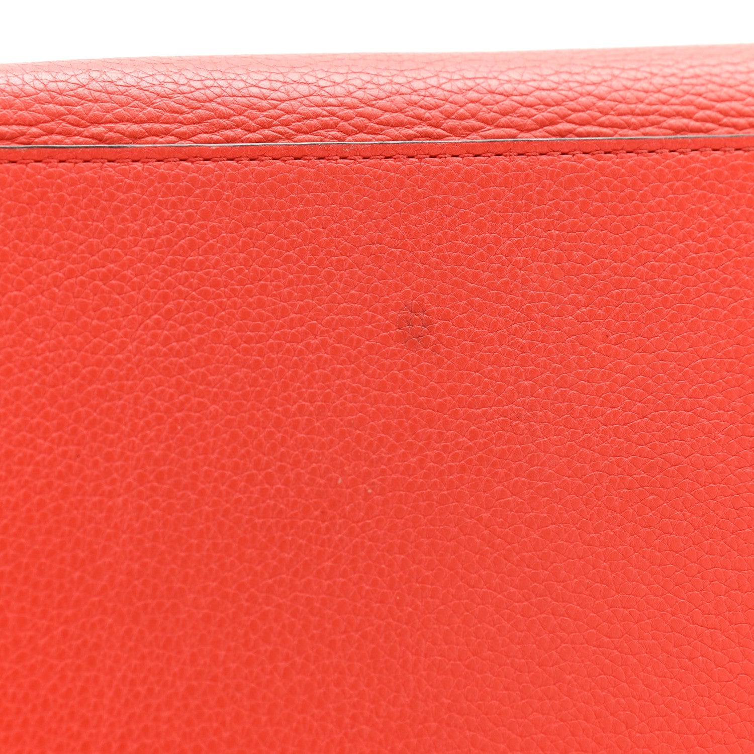 Celine Drummed Calfskin Suede Medium Trapeze Coquelicot 16 of 20