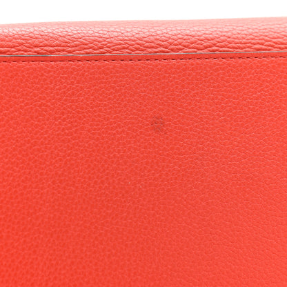 Celine Drummed Calfskin Suede Medium Trapeze Coquelicot 16 of 20
