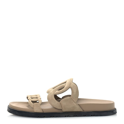 Hermes Suede Goatskin Extra Sandals 39 Beige Argile 1 of 14