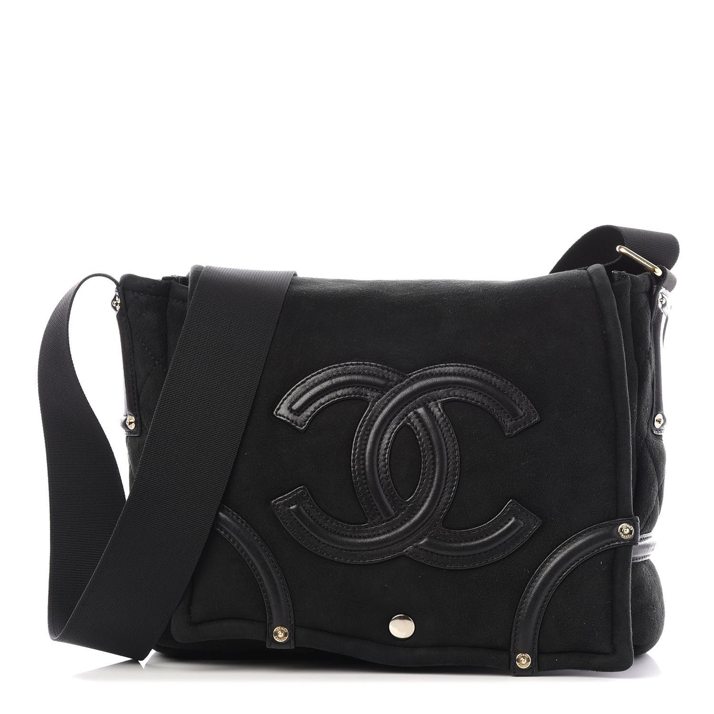 Suede Sparkling Winter Messenger Black