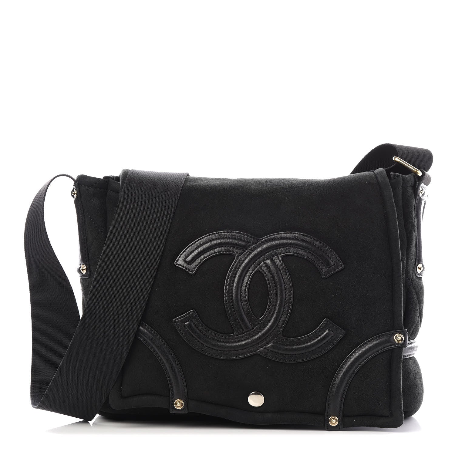 Chanel Suede Sparkling Winter Messenger Black 1 of 10