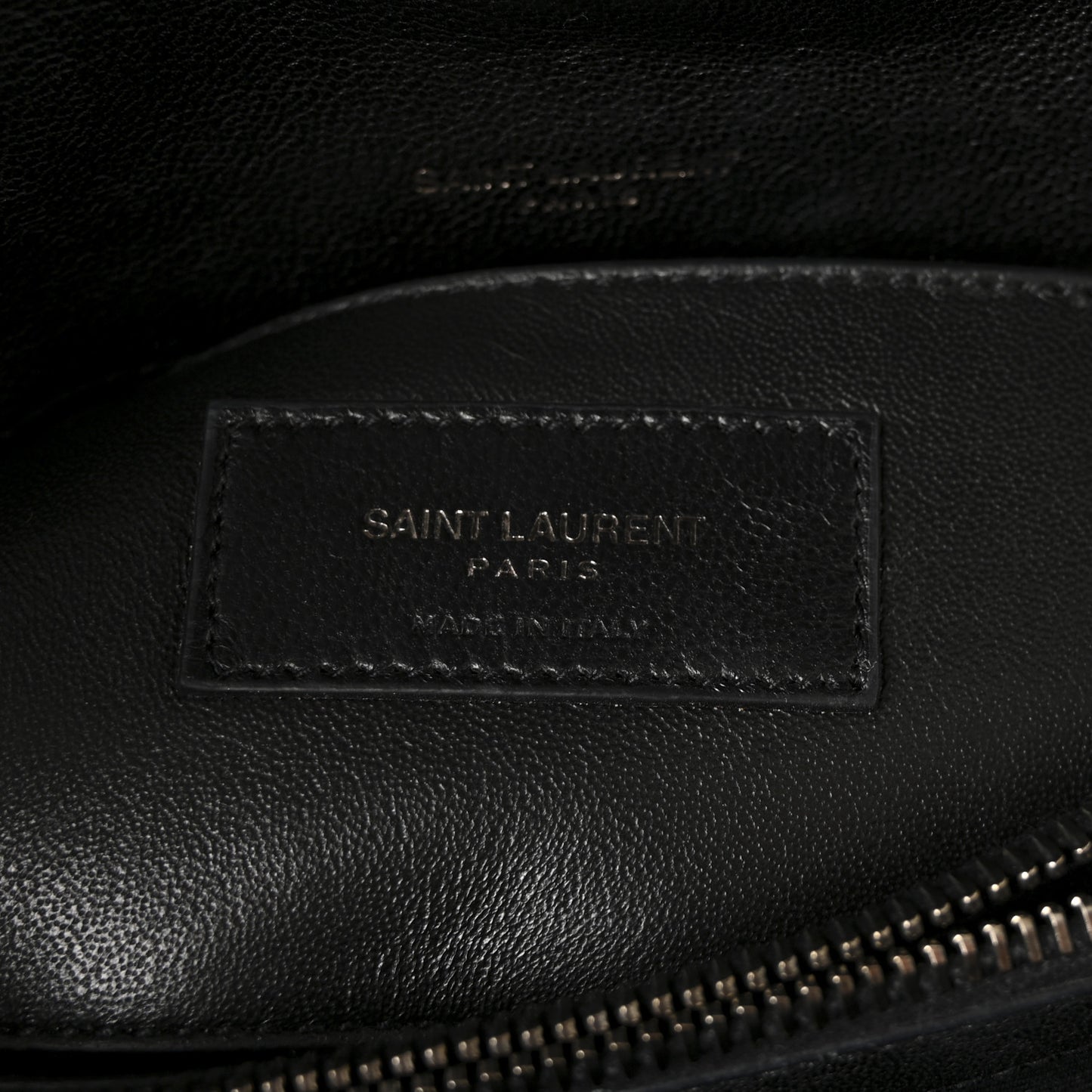 Sheepskin Matelasse Chevron Monogram Medium College Bag Black