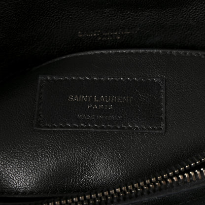 Saint Laurent Sheepskin Matelasse Chevron Monogram Medium College Bag Black 6 of 9